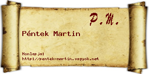 Péntek Martin névjegykártya