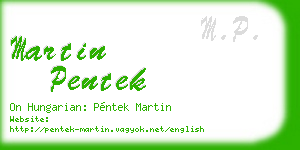 martin pentek business card